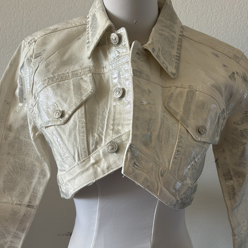 ZARA Metallic Crop Jacket - NWT - Picture 11 of 13
